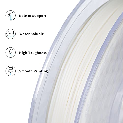TRONXY PVA Filament, Water Soluble Support 3D Printer Filament,1.75mm 0.5KG Spool,Dimensional Accuracy +/- 0.02 mm,for Most 3D Printers,Natural
