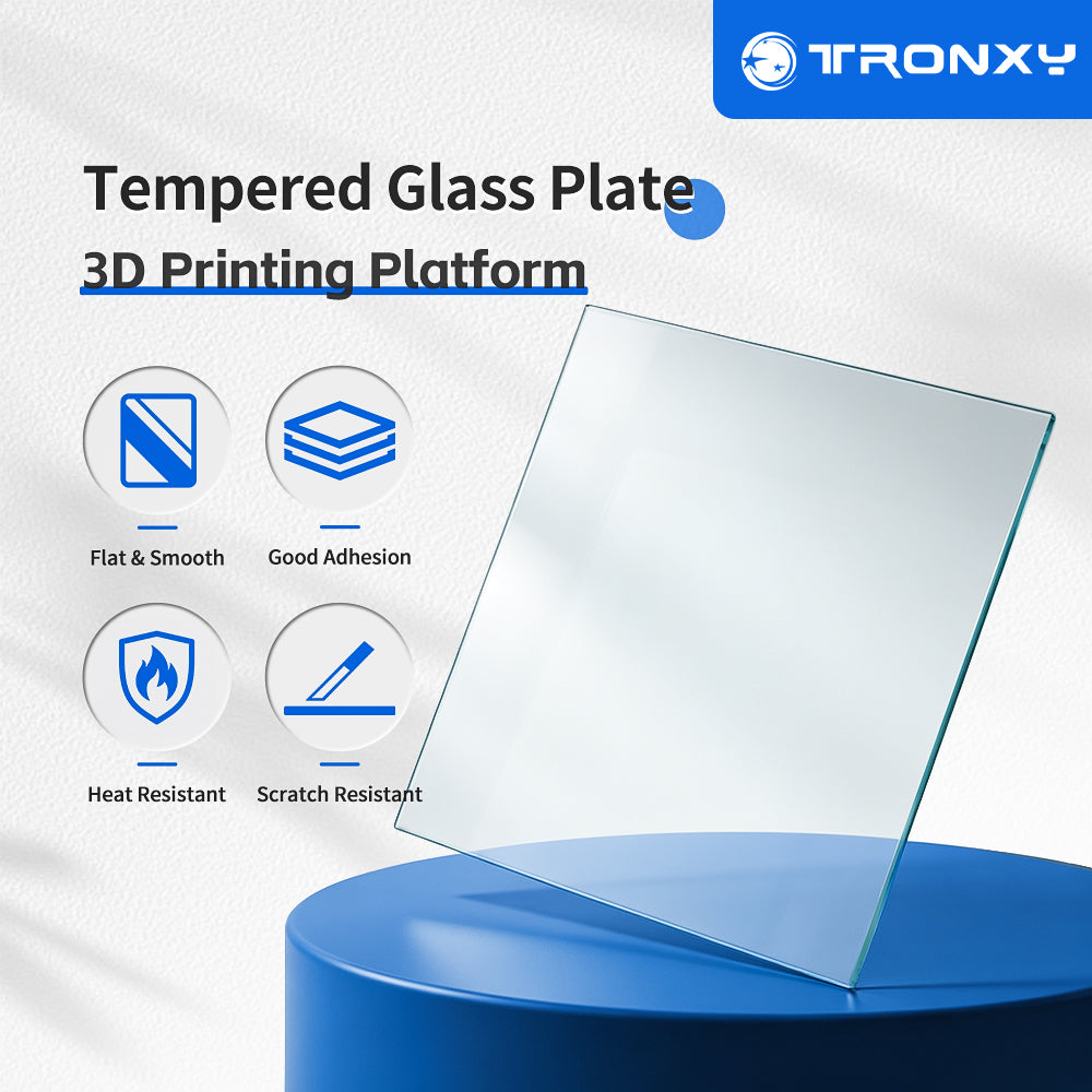 TRONXY High Borosilicate Tempered Glass Plate for 3D Printer-330x330mm/400x400mm/500x500mm/600x600mm Build Plate