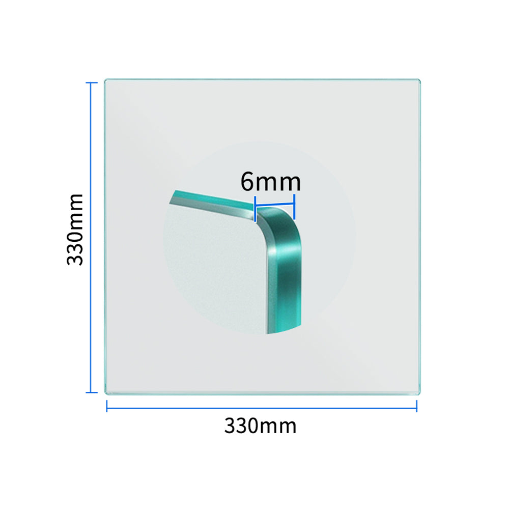 TRONXY High Borosilicate Tempered Glass Plate for 3D Printer-330x330mm/400x400mm/500x500mm/600x600mm Build Plate