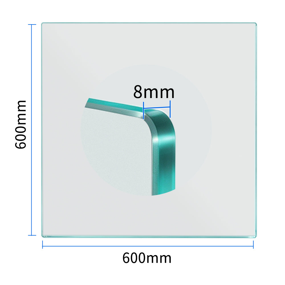 TRONXY High Borosilicate Tempered Glass Plate for 3D Printer-330x330mm/400x400mm/500x500mm/600x600mm Build Plate