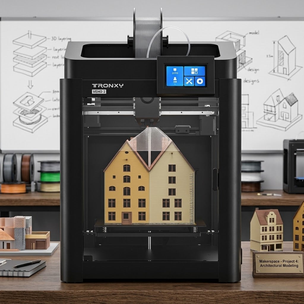 TRONXY VEHO 1A Fully Enclosed High-Speed With Klipper 3D Printer Print Size 255*255*255mm