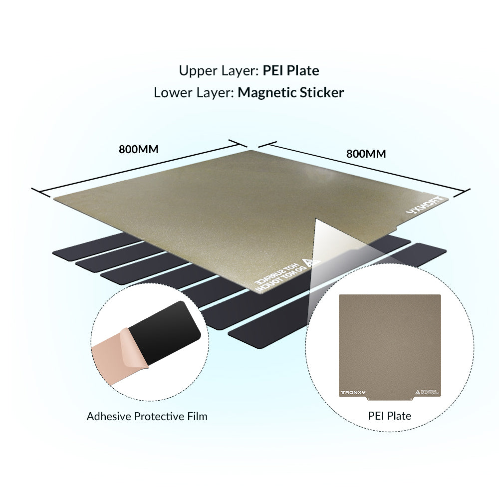 Снятие пружинной стали PEI Sheet Build Plate Магнитное основание Hot Bed Sticker