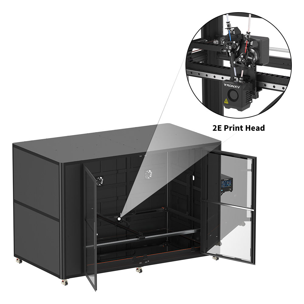 VEHO 2010-10A Full Enclosure 3D Printer 2000*1000*1000mm Huge Print Size With Klipper Firmware Direct Drive Extrusion