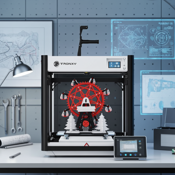 TRONXY VEHO 500 PRO Large Format 3D Printer With High Speed Klipper, 320℃ High Temp, Direct Drive,Build Volume 500×500×500mm