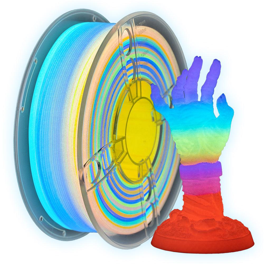 Luminious Filament Glow in the Dark 3D Printer Filament, Luminous Multicolor PLA Filament ...