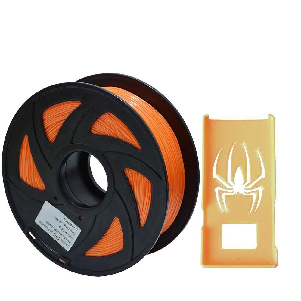 3D Flexible Orange TPU Filament 1.75 mm, 2.2 LBS (1KG) - Tronxy 3D Printers Official Store