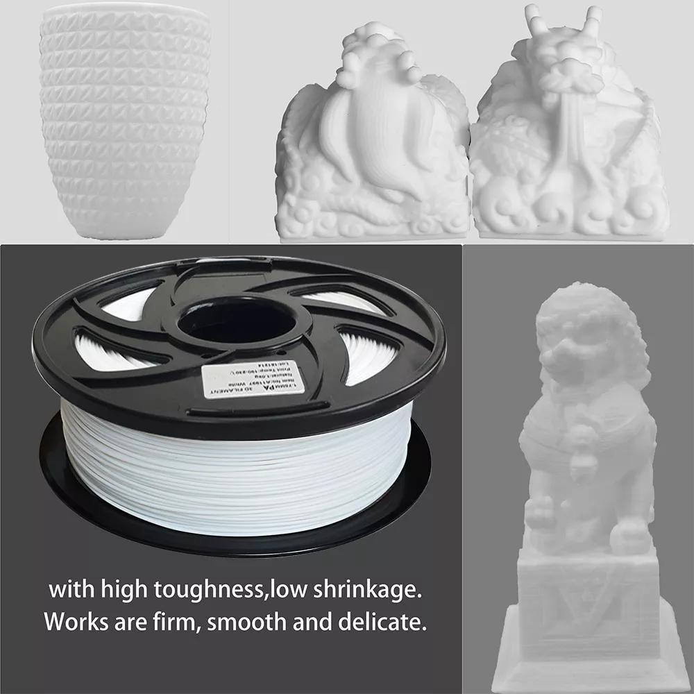 3D プリンター ホワイト ナイロン フィラメント 1.75 mm、2.2 LBS (1KG