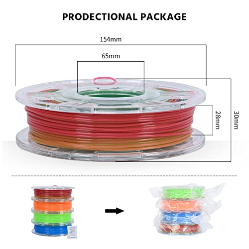 TRONXY Glow in The Dark PLA，Glow in The Dark Filament Multicolor, Green, Blue and Orange, 3D Filament Bundle,1.75 PLA Filament, Dimensional Accuracy +/- 0.02 mm,for Most 3D Printers 250g*4 Pack