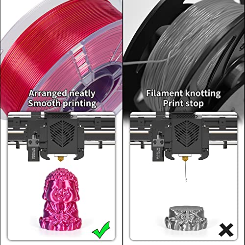TRONXY 3D Printer Filament,Tri-Color Coextrusion PLA Filament 1.75mm,Silk Red Purple Gold Filament,3D Printing Filament +/-0.05mm, 1kg/2.2lbs