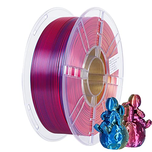 TRONXY 3D Printer Filament,Tri-Color Coextrusion PLA Filament 1.75mm,Silk Red Yellow Blue Filament,3D Printing Filament +/-0.05mm, 1kg/2.2lbs