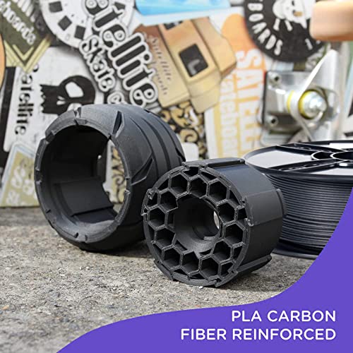 Carbon Fiber PLA Filament 1.75mm, 3D Printer Filament Carbon Fiber, High-Accuracy +/- 0.05 mm, Carbon Black Pla Filament for Most 3D Printers, 1KG Spool(2.2 lbs)
