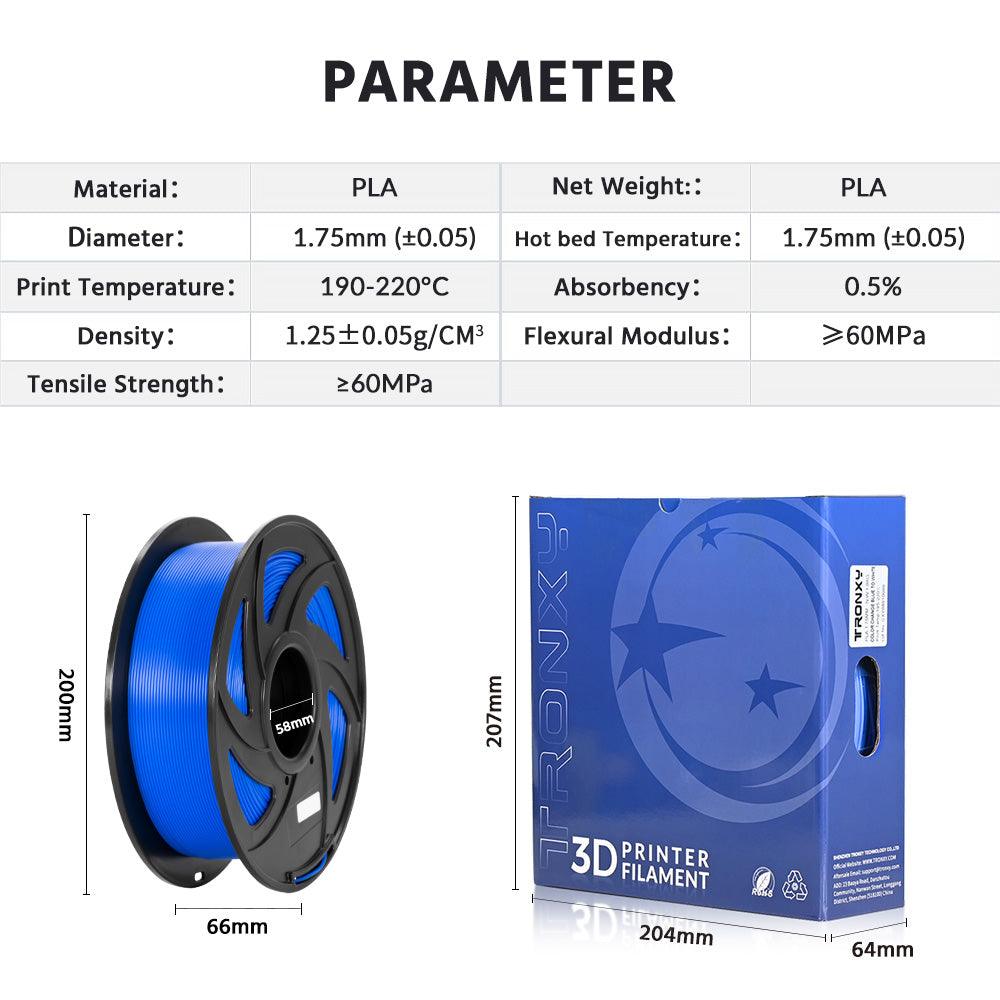 3D Flexible Blue TPU Filament 1.75 mm, 2.2 LBS (1KG) - Tronxy 3D Printers Official Store