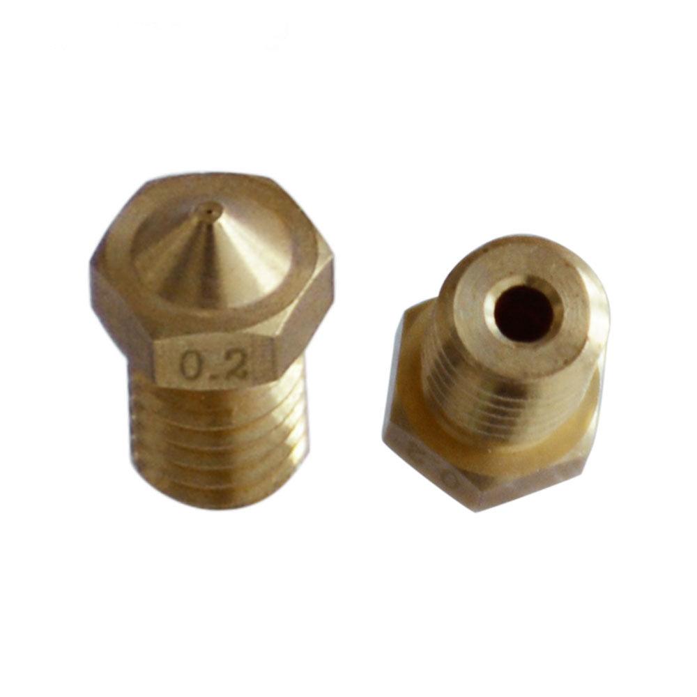 Kit 6 Ugelli In Ottone Per Stampante 3D – 0.2, 0.3, 0.4, 0.5 Mm Per V6 V5 1.75 Mm