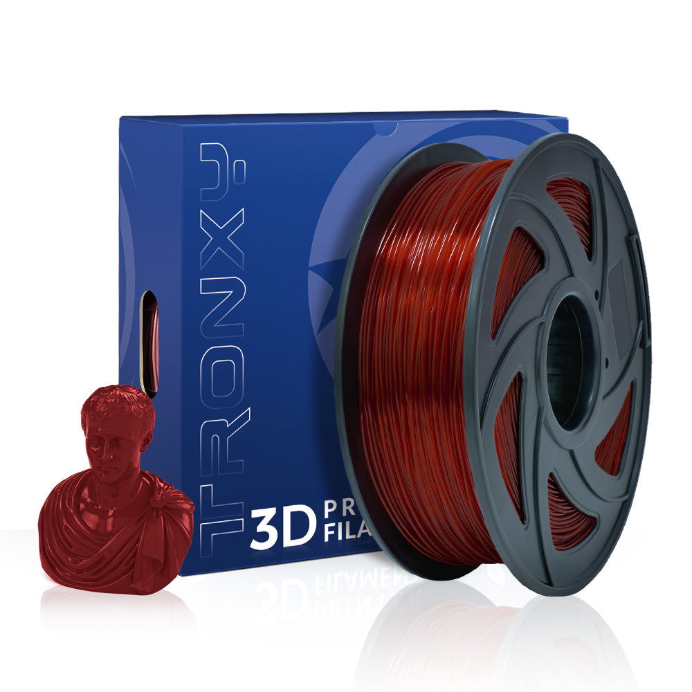 PETG 3D Printer Filament 1.75mm, 1 KG (2.2lbs) Spool, for 3D Printer (Transparent Red)
