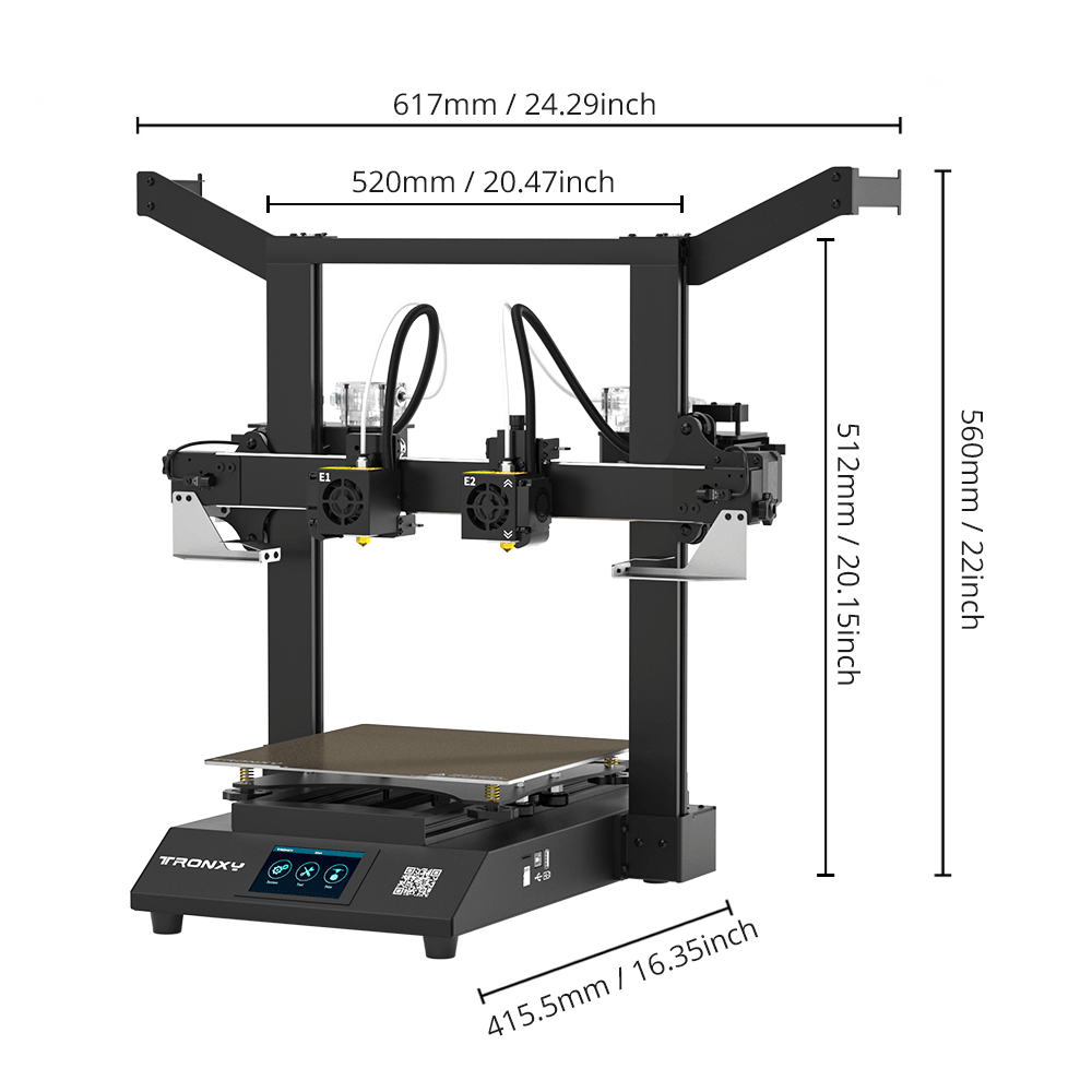 Gemini XS IDEX 3d Printer Dual Extrusion 3D Printer 255mm*255mm*260mm - Tronxy 3D Printers Official Store