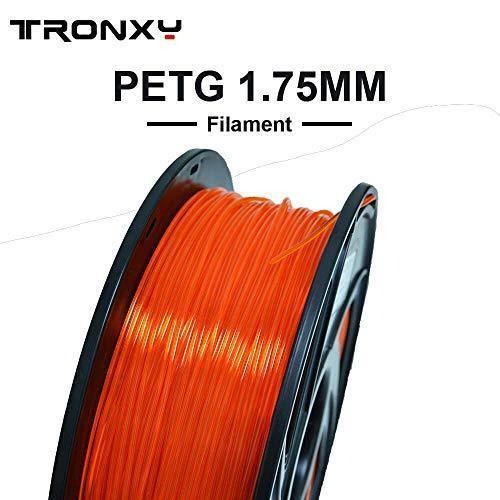 PETG 3D Printer Filament 1.75mm, 1 KG （2.2lbs）Spool 3D Printer (Transparent Orange) - Tronxy 3D Printers Official Store