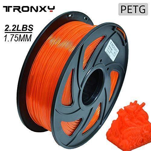 PETG 3D Printer Filament 1.75mm, 1 kg (2.2lbs)Spool 3D Printer (Transparent Orange)