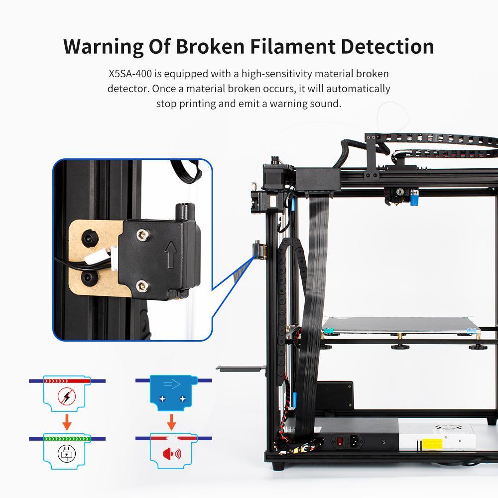 Tronxy diy 3D printer X5SA-400 power off resme print Larger print
